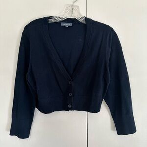 Modcloth Navy V-Neck Cropped Cardigan